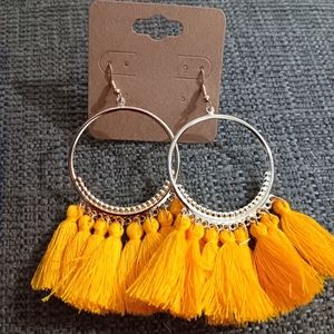 Bohemian Tassel Summer earrings in Yellow